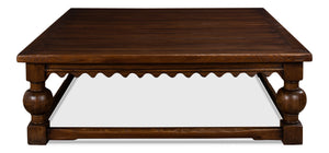 Sarreid Durand Coffee Table - Elegant Dark Brown Elm Finish For Modern Living Room Decor And Style Brown  40688