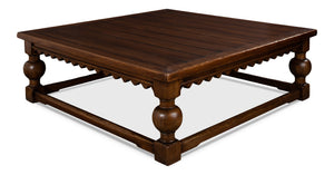 Sarreid Durand Coffee Table - Elegant Dark Brown Elm Finish For Modern Living Room Decor And Style Brown  40688
