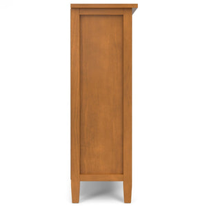 English Elm Warm Shaker Solid Wood Entryway Cabinet with Drawers and Adjustable Shelves in Golden Brown B136P436045