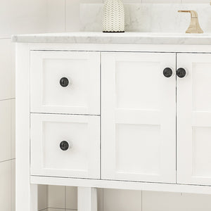English Elm Christopher Knight Home® - 48'' White Acacia Cabinet Vanity 48" Single Sink 4 Soft-Close Drawers Bottom Shelf Easy Plumbing Access 65598.00WHI