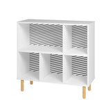 Manhattan Comfort Essex Mid-Century Modern Bookcase White and Zebra 406AMC176