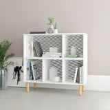 Manhattan Comfort Essex Mid-Century Modern Bookcase White and Zebra 406AMC176