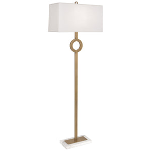 Robert Abbey Oculus Floor Lamp Warm Brass Finish w/ White Marble Base Unlisted