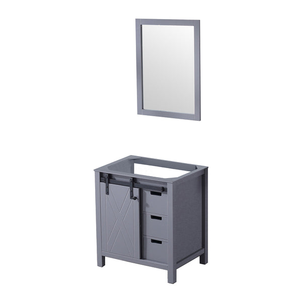 English Elm Dark Grey Bath Vanity Set With Mirror, 30" W X 22" D - Stylish Design & Ample Storage Solution! B2731S00523