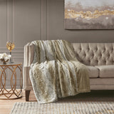 Madison Park Zuri Glam/Luxury Oversized Faux Fur Throw MP50-4813 Sand