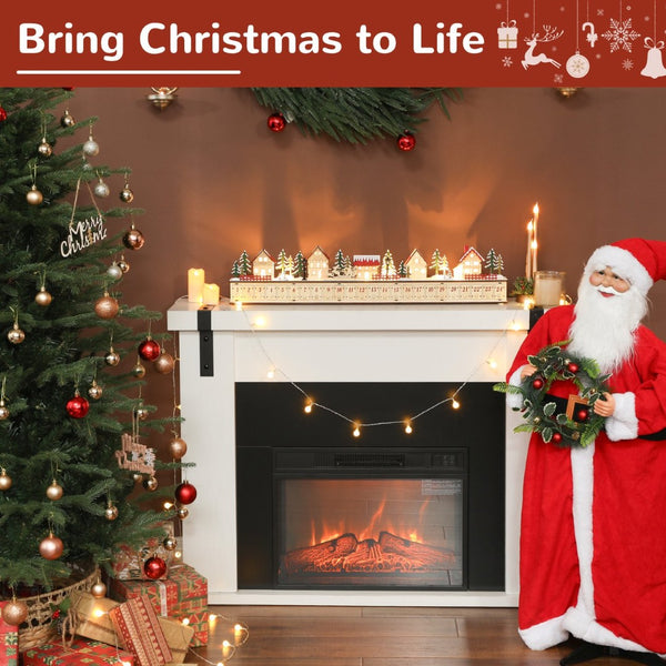 English Elm Christmas Village Advent Calendar 24 Drawer Wood Finish Led Mantel Holiday Display T3971P381404