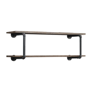 English Elm Brantley Industrial 8-Tier Bookshelf with Metal Frame and Rustic Sandy Gray Finish, Space-Saving Design Oak 45 L x 16 W x 4 H B2726P263368