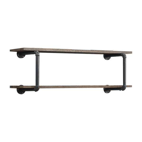 English Elm Brantley Industrial 8-Tier Bookshelf with Metal Frame and Rustic Sandy Gray Finish, Space-Saving Design Oak 45 L x 16 W x 4 H B2726P263368