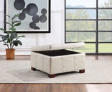 OSP Home Furnishings Detour Strap Ottoman Cream