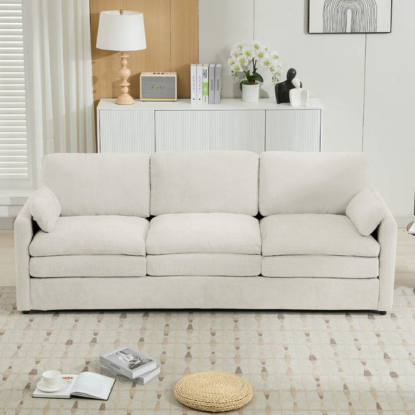 English Elm 101.2" Modular Chenille Sectional Sofa with Tufted Cushions and Deep Seating for Living Room Beige N719S001922A