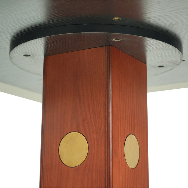 English Elm Modern Round Dining Table - 33.5" Sintered Stone Top With Wooden Legs & Gold Base For Small Spaces P2 W1535S00582-GIGA