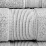 Madison Park Signature 800GSM Transitional 100% Cotton 8 Piece Antimicrobial Towel Set MPS73-191 Silver