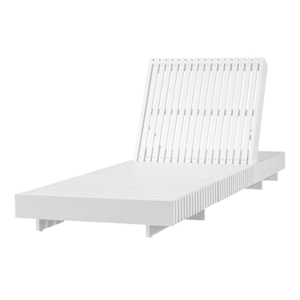 English Elm Modern Acacia Wood Outdoor Chaise Lounge Slatted Reclining Poolside Sun Chair Dark Grey,White N770P281696W_65429.00CUSHDGRY