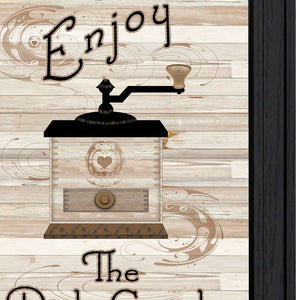 Homeroots Set Of Three Enjoy Tea Time 6 Black Framed Print Kitchen Wall Art  Paper 407029