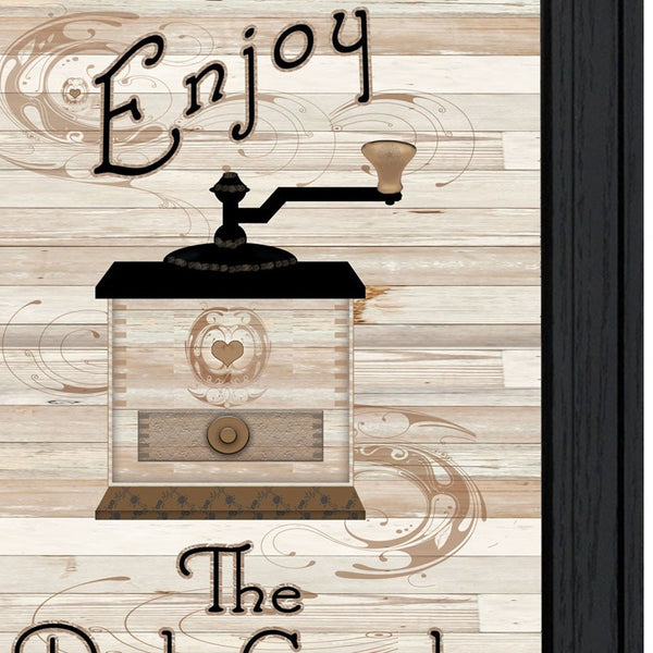 Homeroots Set Of Three Enjoy Tea Time 6 Black Framed Print Kitchen Wall Art  Paper 407029