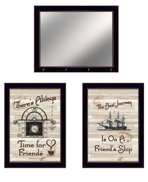 Homeroots Set Of Three Friendship Journey 8 Black Framed Print Kitchen Wall Art  Paper 407041