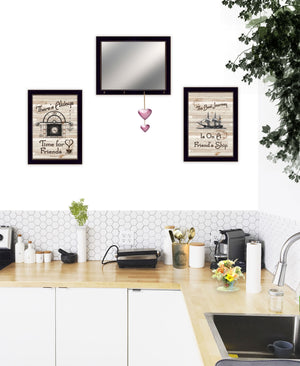 Homeroots Set Of Three Friendship Journey 8 Black Framed Print Kitchen Wall Art  Paper 407041