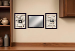 Homeroots Set Of Three Friendship Journey 8 Black Framed Print Kitchen Wall Art  Paper 407041