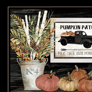 Homeroots Set Of Two Harvest Moon 2 Black Framed Print Kitchen Wall Art  Paper 407062