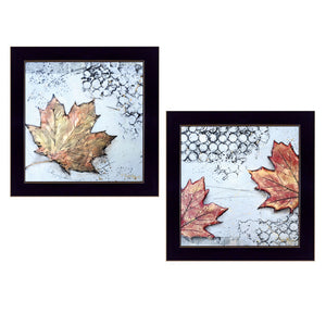 Homeroots Set Of Two Channeling Fall Leaves I And Iii 3 Black Framed Print Wall Art  Paper 407066