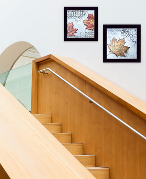 Homeroots Set Of Two Channeling Fall Leaves I And Iii 3 Black Framed Print Wall Art  Paper 407066