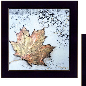 Homeroots Set Of Two Channeling Fall Leaves I And Iii 3 Black Framed Print Wall Art  Paper 407066