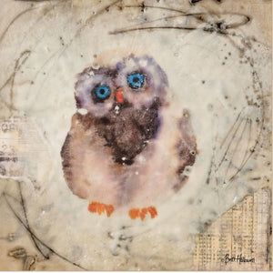 Homeroots Set Of Two Wonder Years Owls 1 White Framed Print Wall Art  Paper 407067