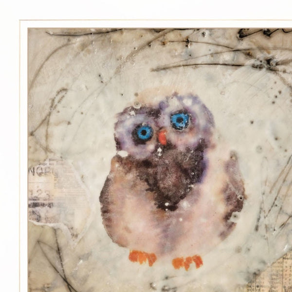 Homeroots Set Of Two Wonder Years Owls 1 White Framed Print Wall Art  Paper 407067