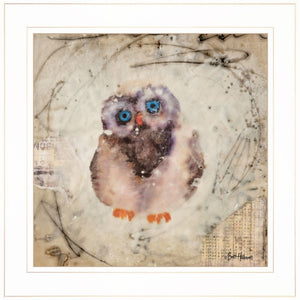 Homeroots Set Of Two Wonder Years Owls 1 White Framed Print Wall Art  Paper 407067