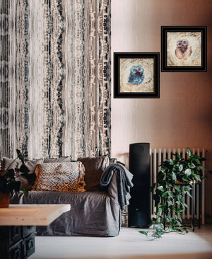 Homeroots Set Of Two Wonder Years Owls Black Framed Print Wall Art  Paper 407068