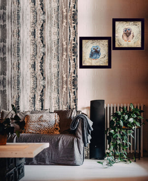 Homeroots Set Of Two Wonder Years Owls Black Framed Print Wall Art  Paper 407069