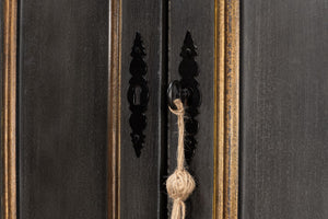 Sarreid Painted Directoire Style Bookcase - Elegant Gold & Grey Finish With 3 Removable Shelves For Storage Grey  40706