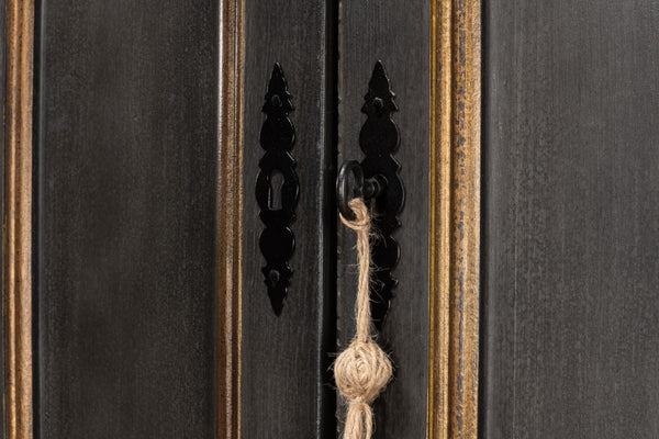 Sarreid Painted Directoire Style Bookcase - Elegant Gold & Grey Finish With 3 Removable Shelves For Storage Grey  40706