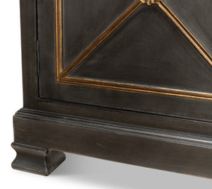 Sarreid Painted Directoire Style Bookcase - Elegant Gold & Grey Finish With 3 Removable Shelves For Storage Grey  40706