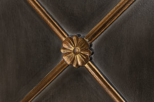 Sarreid Painted Directoire Style Bookcase - Elegant Gold & Grey Finish With 3 Removable Shelves For Storage Grey  40706