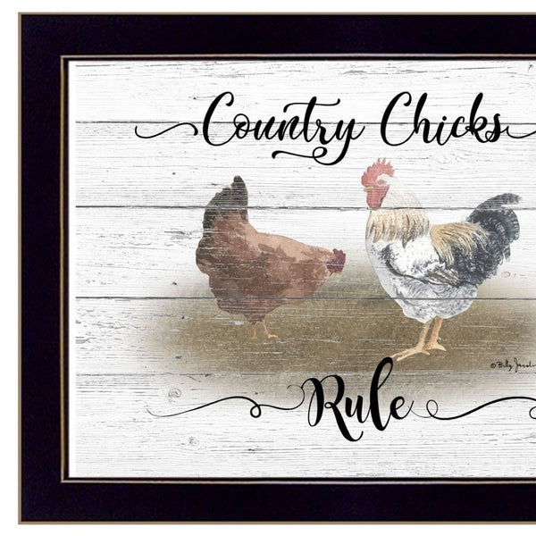 HomeRoots Set of Two Country Living Black Framed Print Wall Art - Charming Rustic Decor for Any Room 407075