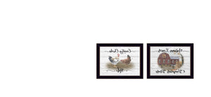 HomeRoots Set of Two Country Living Black Framed Print Wall Art - Charming Rustic Decor for Any Room 407075