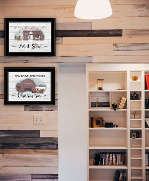 HomeRoots Set of Two Farmhouse Christmas Framed Prints – Rustic Holiday Wall Art for Festive Home Decor 407077