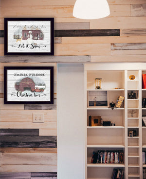 HomeRoots Set of Two Farmhouse Christmas Framed Art Prints – Rustic Holiday Decor for Timeless Home Style 407078