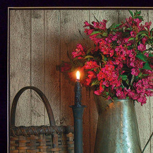 HomeRoots Set of Two Charming Black Framed Candlelight Prints - Country Style Wall Art for Any Room Decor 407087