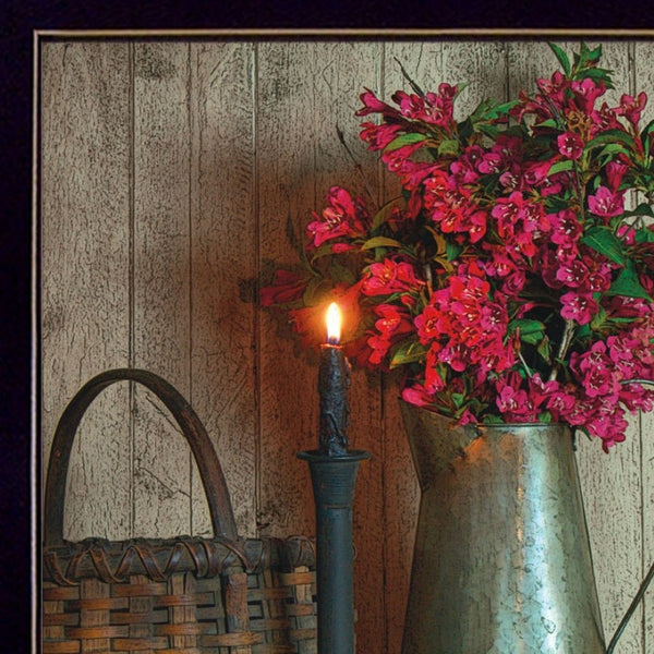 HomeRoots Set of Two Charming Black Framed Candlelight Prints - Country Style Wall Art for Any Room Decor 407087