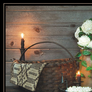 Homeroots Set Of Two Baskets And Flowers Black Framed Print Wall Art  Paper 407089