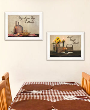Homeroots Set Of Two Twice Blessed 1 White Framed Print Wall Art  Paper 407090