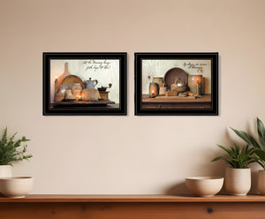 Homeroots Set Of Two By Grace 2 Black Framed Print Kitchen Wall Art  Paper 407093