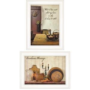 Homeroots Set Of Two What I Love Most 1 White Framed Print Kitchen Wall Art  Paper 407094