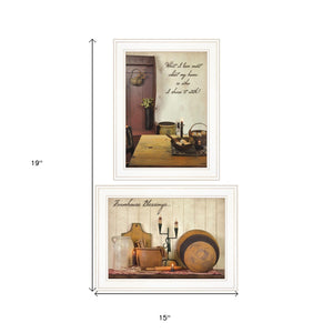 Homeroots Set Of Two What I Love Most 1 White Framed Print Kitchen Wall Art  Paper 407094