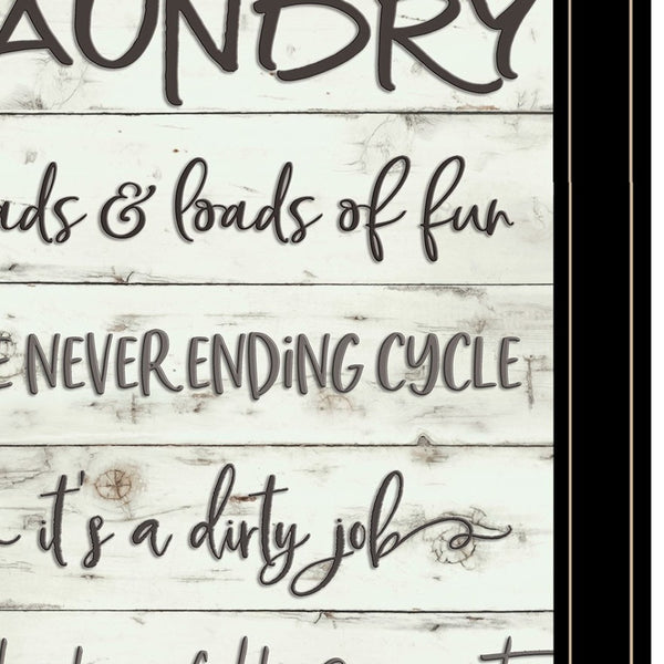 Homeroots Set Of Two Loads Of Fun 2 Black Framed Print Bathroom Wall Art  Paper 407107