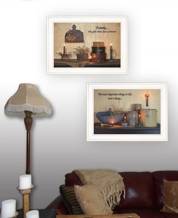 HomeRoots Set of Two Family Forever Framed Prints - Elegant Wall Art for Home Décor, Ready to Hang! 407109