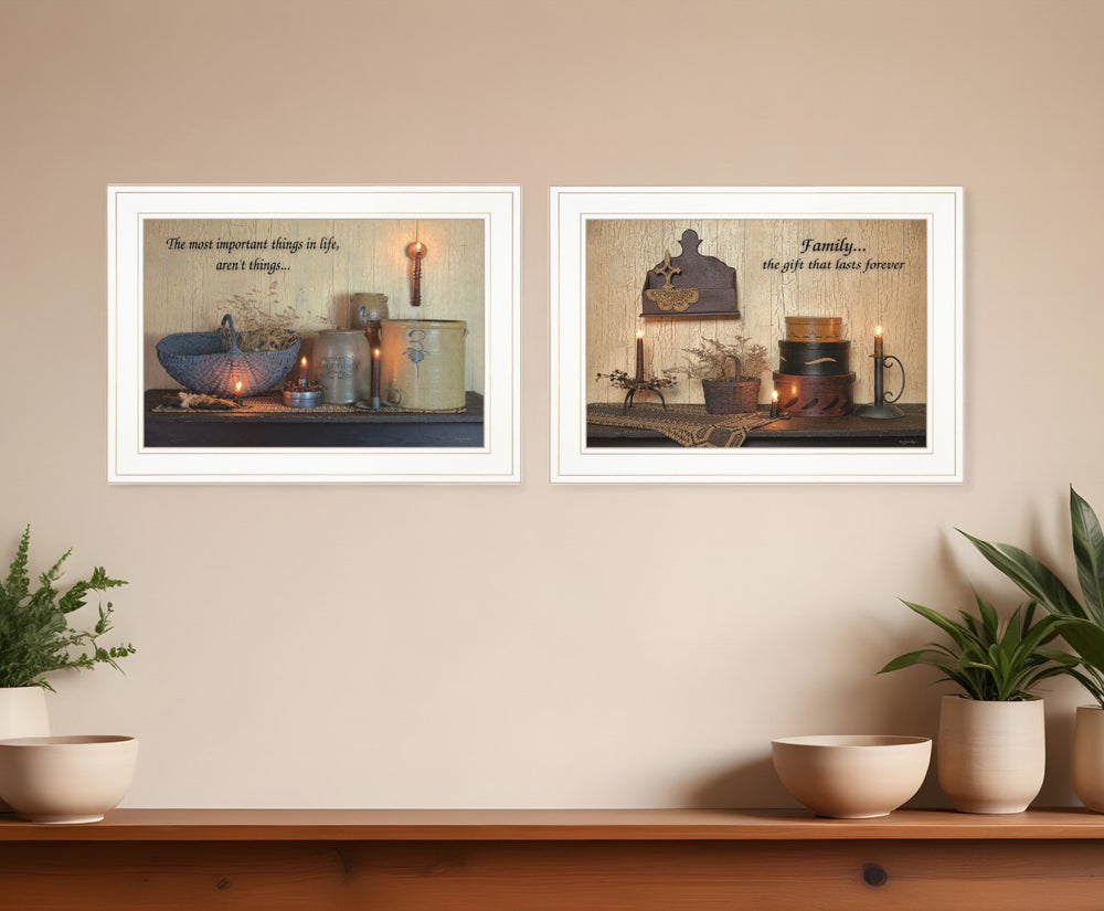 HomeRoots Set of Two Family Forever Framed Prints - Elegant Wall Art for Home Décor, Ready to Hang! 407109