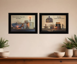 HomeRoots Set of Two Family Forever Black Framed Prints – Elegant Wall Art for Home Décor & Personal Touch 407110
